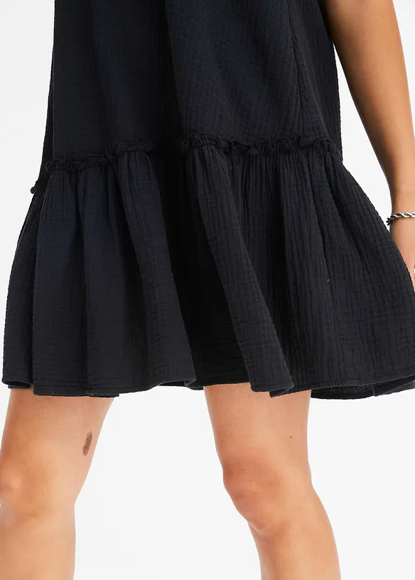 Robe &agrave; fines bretelles en gaze de coton, bonprix