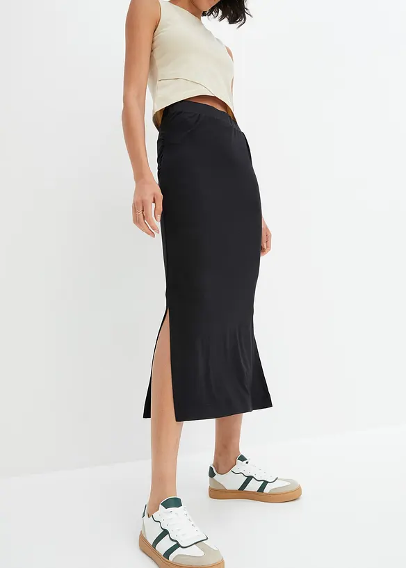 Jupe midi en viscose fluide, bonprix