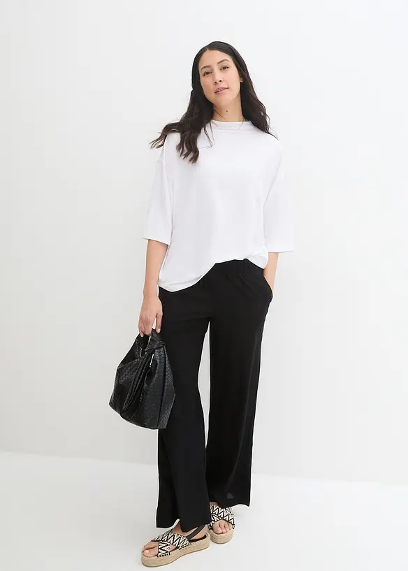 Pantalon palazzo à ceinture élastiquée, bonprix