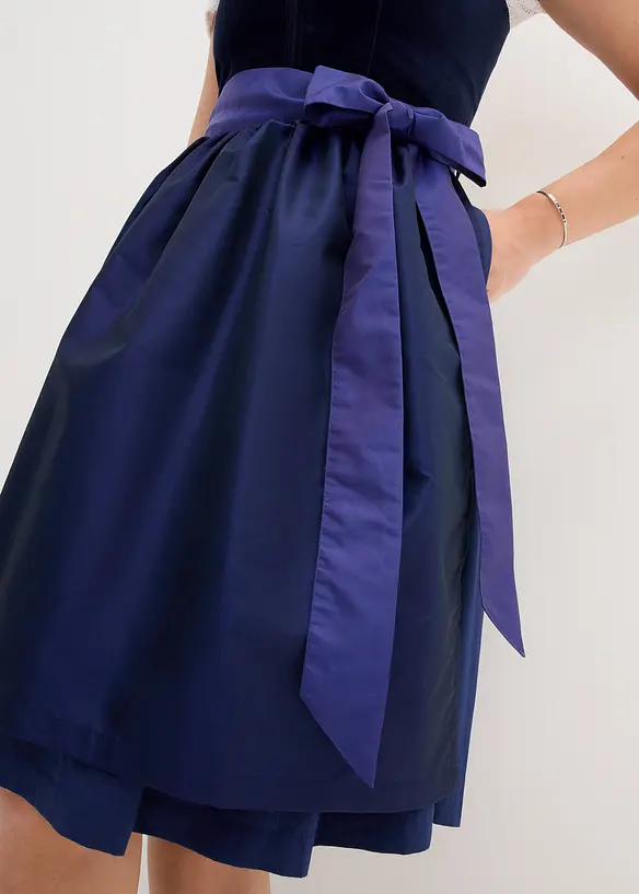 Dirndl avec corsage en velours et tablier en satin, bonprix