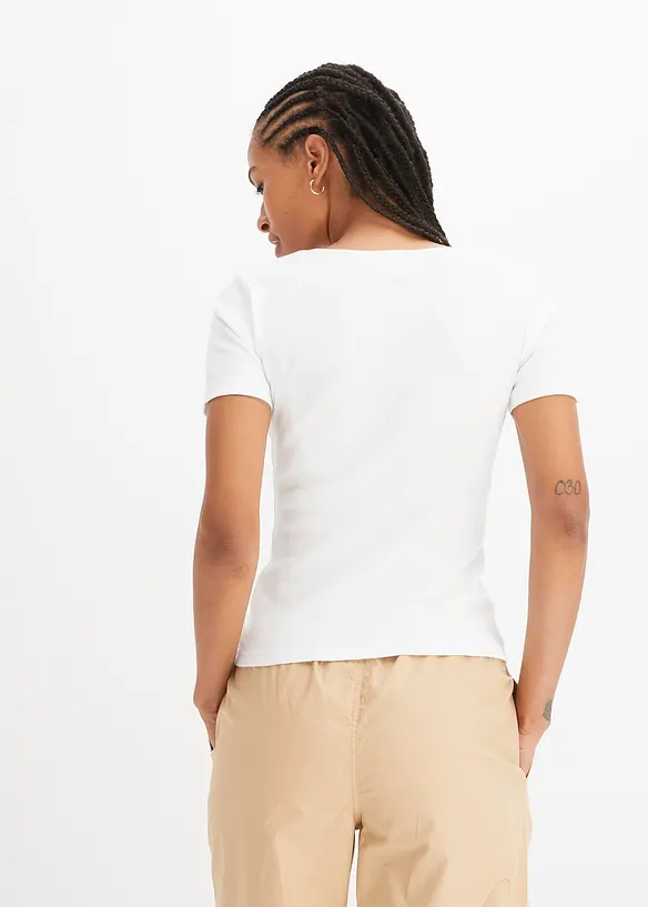 T-shirt côtelé 100% coton, bonprix