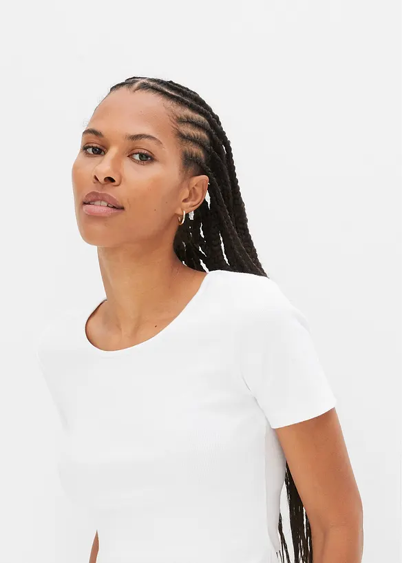 T-shirt côtelé 100% coton, bonprix