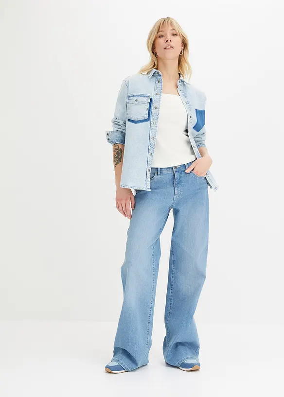 Lot de 2 tops en coton côtelé, bonprix