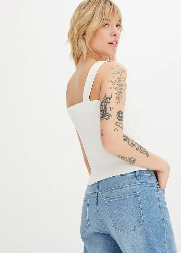 Lot de 2 tops en coton côtelé, bonprix