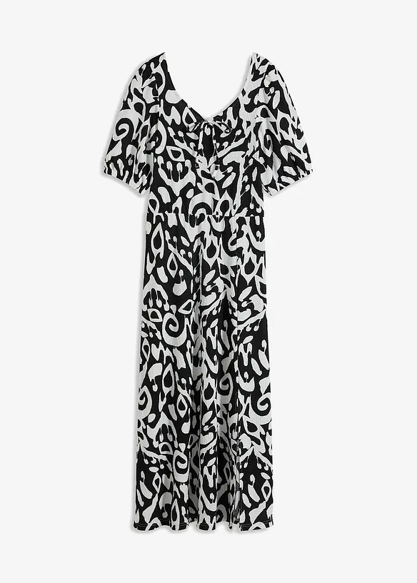 Robe en jersey crêpe avec longue fente devant, bonprix