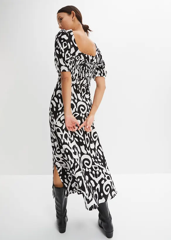 Robe en jersey crêpe avec longue fente devant, bonprix