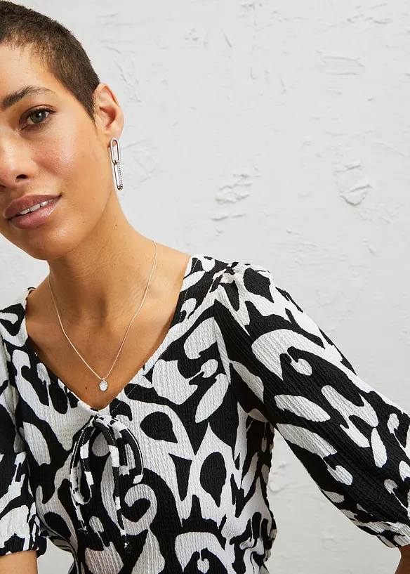 Robe en jersey crêpe avec longue fente devant, bonprix