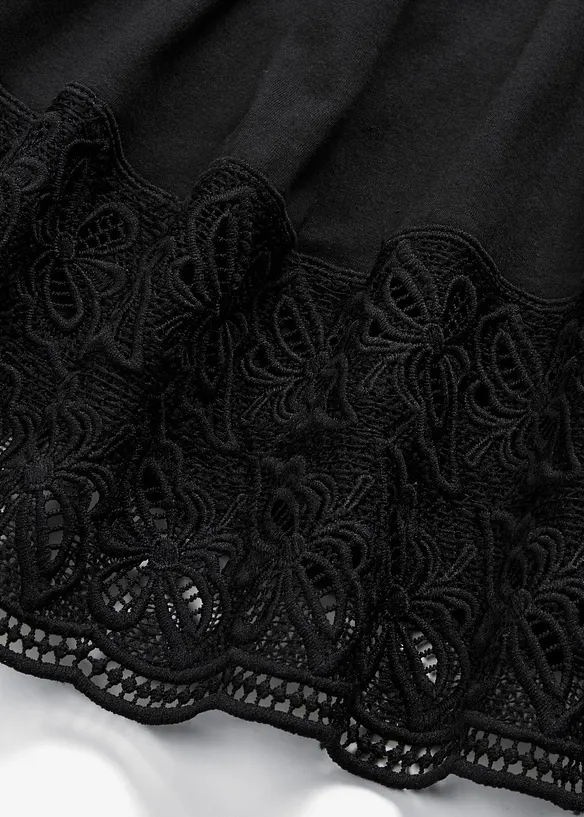 T-shirt avec décolleté en dentelle, bonprix