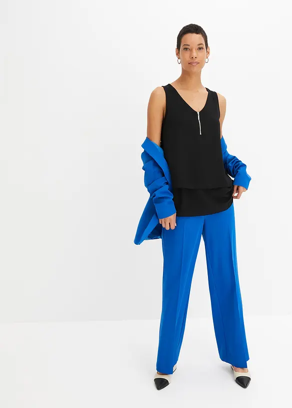 Top en viscose à encolure zippée, bonprix