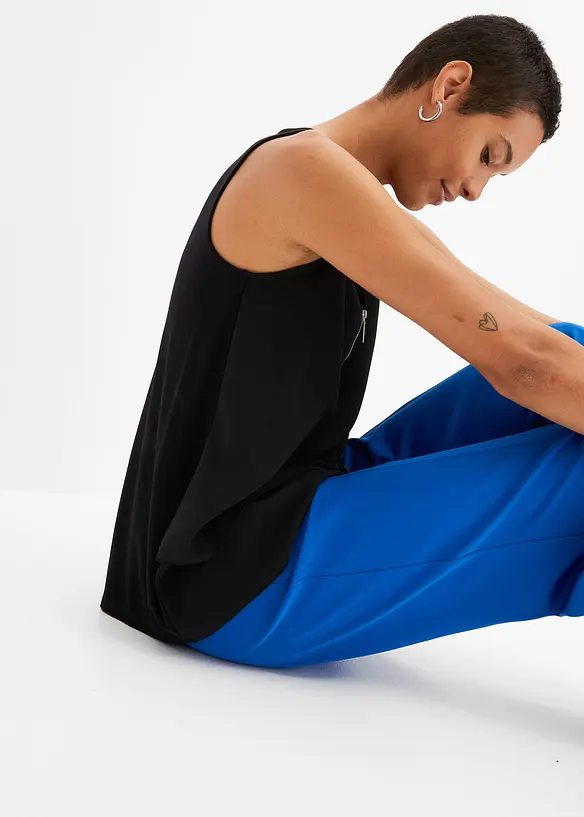 Top en viscose à encolure zippée, bonprix