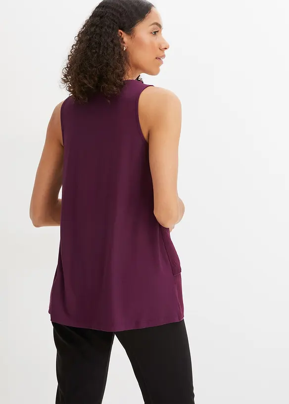 Top en viscose à encolure zippée, bonprix