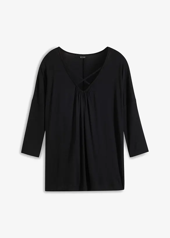 T-shirt avec d&eacute;tail en viscose, bonprix