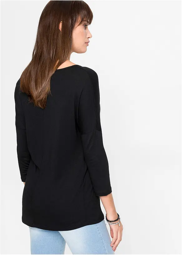 T-shirt avec d&eacute;tail en viscose, bonprix