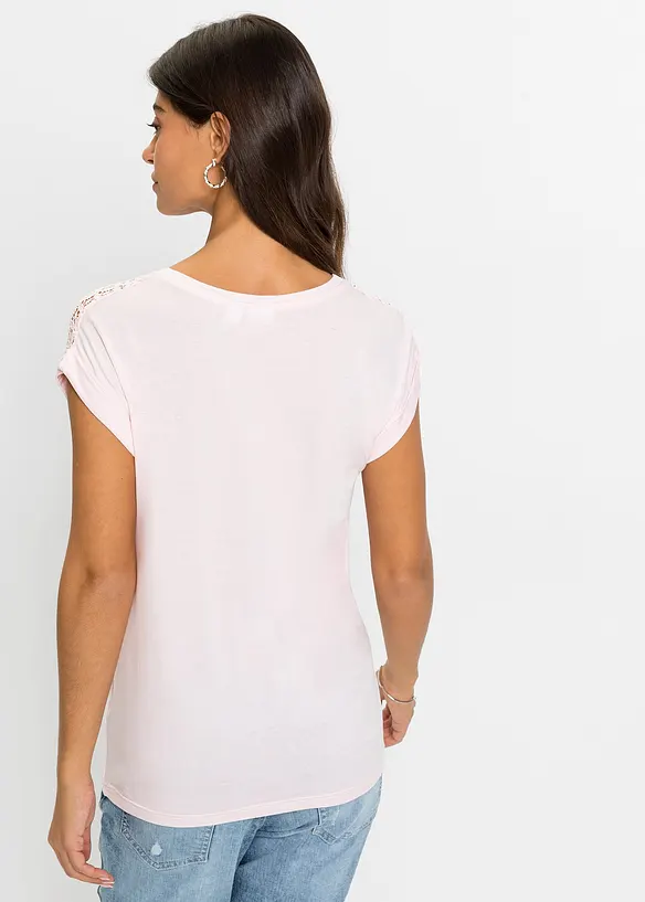 T-shirt &agrave; dentelle, bonprix