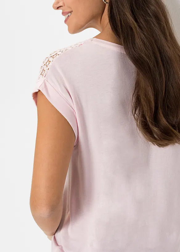 T-shirt &agrave; dentelle, bonprix