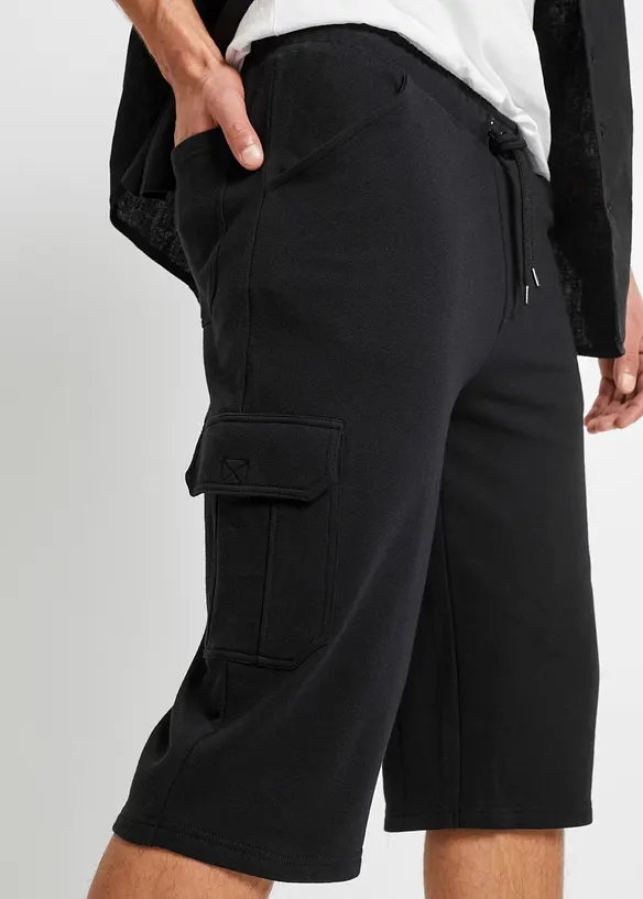 Bermuda cargo long en molleton 100% coton, Regular, bonprix