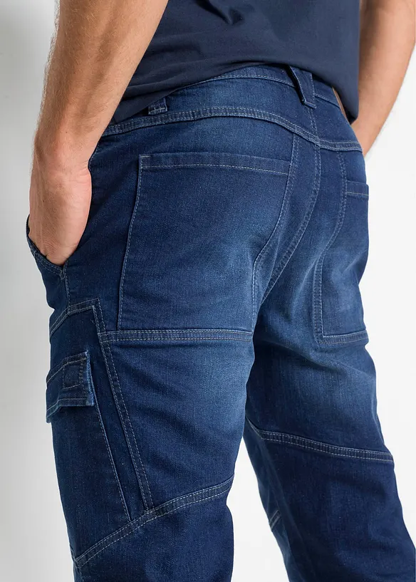 Jean droit extensible, poches cargo, regular, bonprix