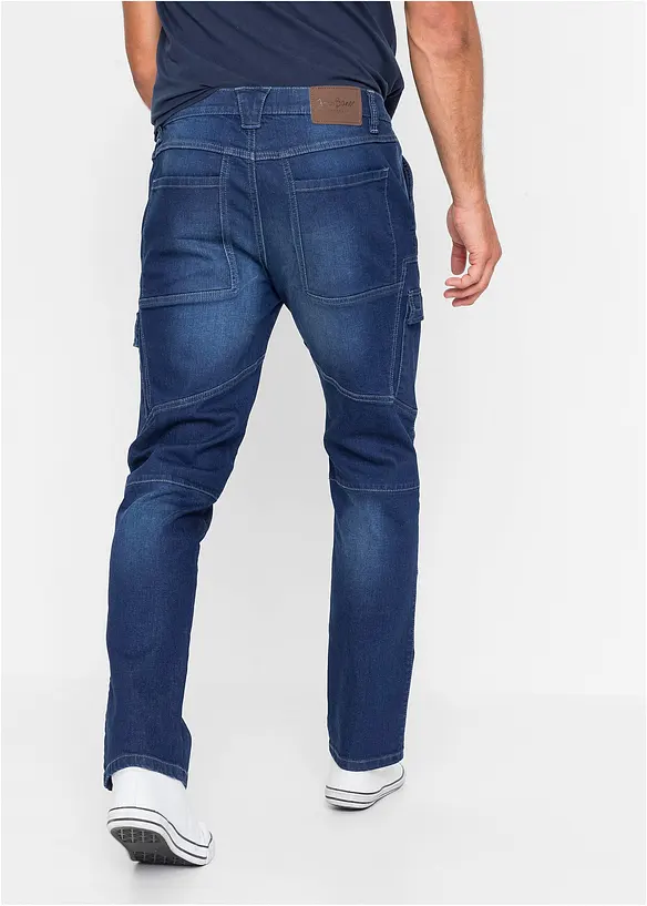 Jean droit extensible, poches cargo, regular, bonprix