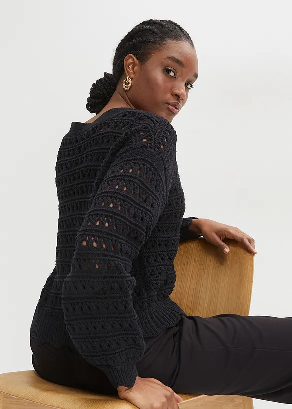 Cardigan ajouré 100% coton, bonprix