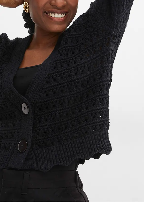 Cardigan ajouré 100% coton, bonprix