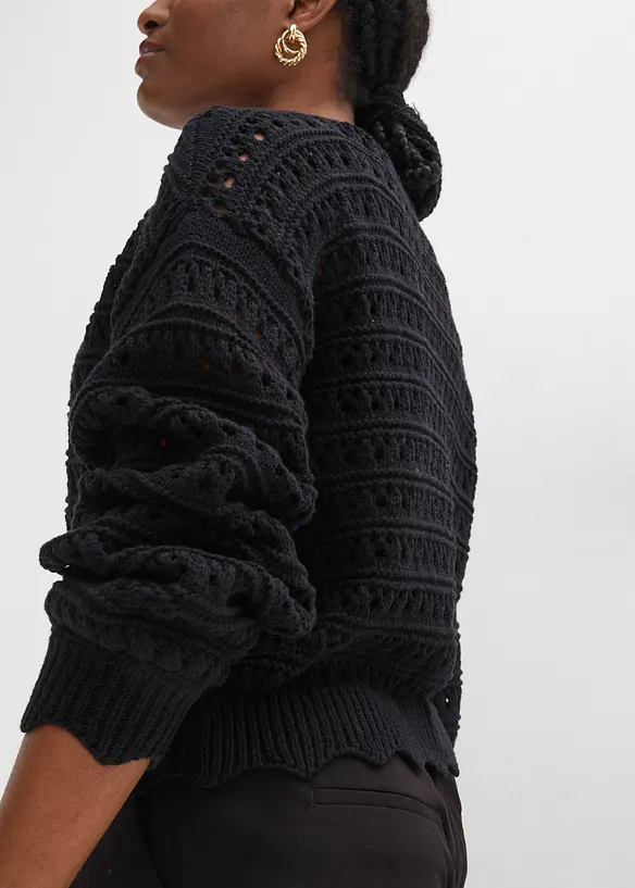 Cardigan ajouré 100% coton, bonprix