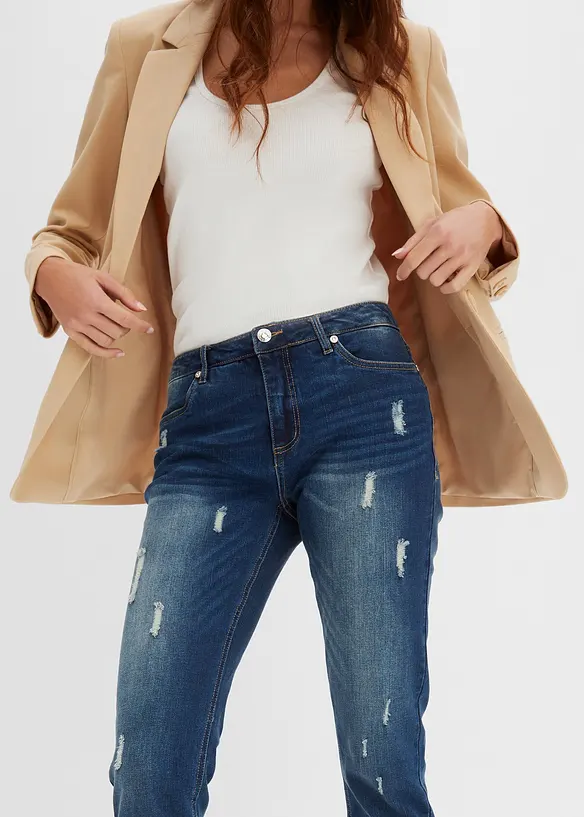 Jean skinny taille basse, raccourci, bonprix