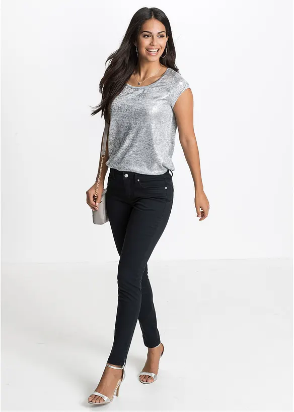 Jean skinny taille mi-haute, raccourci, bonprix