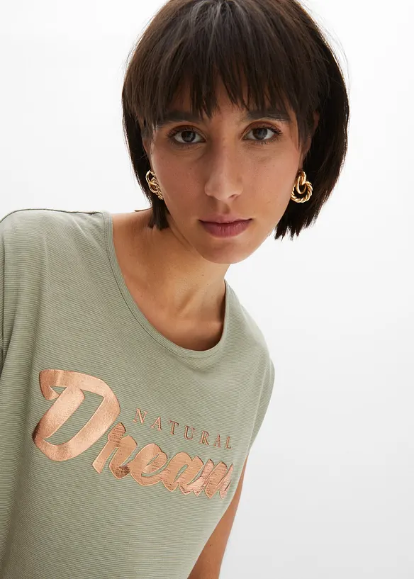 T-shirt long en viscose mélangée, bonprix