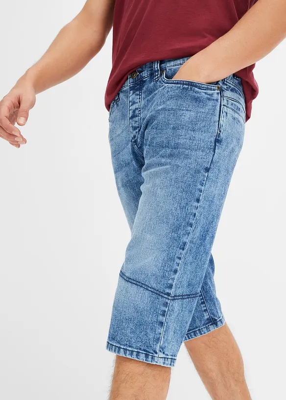 Bermuda long et l&eacute;ger en jean extensible, Regular, bonprix