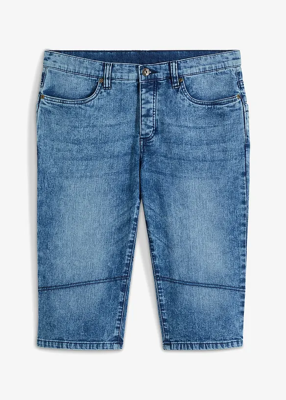 Bermuda long et l&eacute;ger en jean extensible, Regular, bonprix