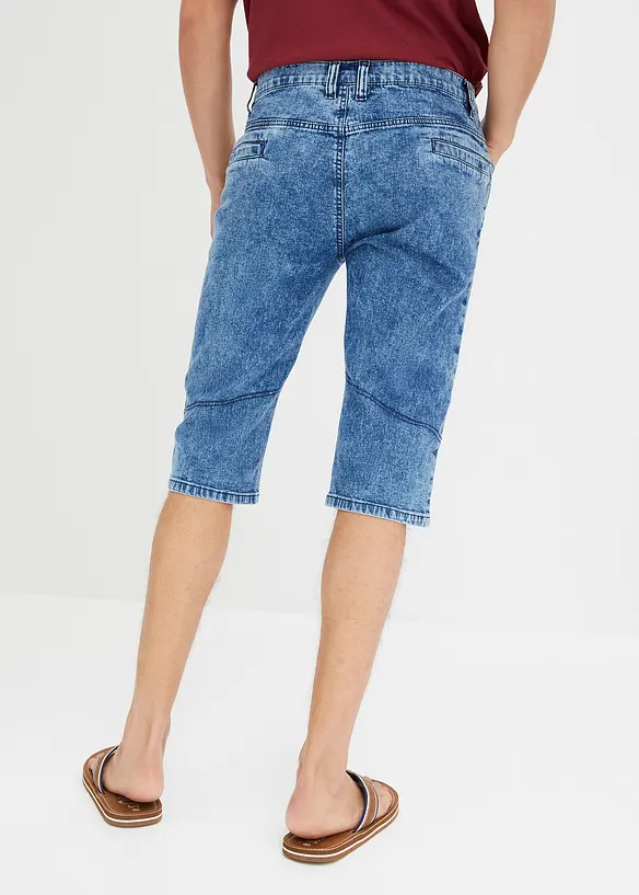 Bermuda long et l&eacute;ger en jean extensible, Regular, bonprix