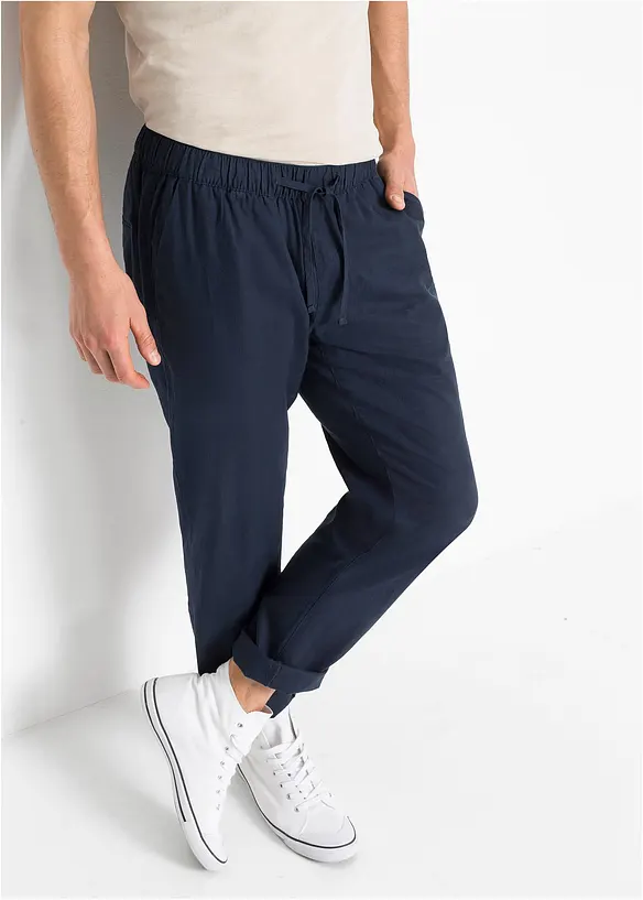 Pantalon droit taille élastiquée en lin majoritaire, Regular, bonprix