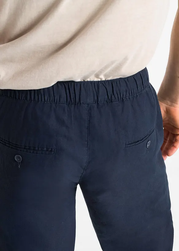 Pantalon droit taille élastiquée en lin majoritaire, Regular, bonprix