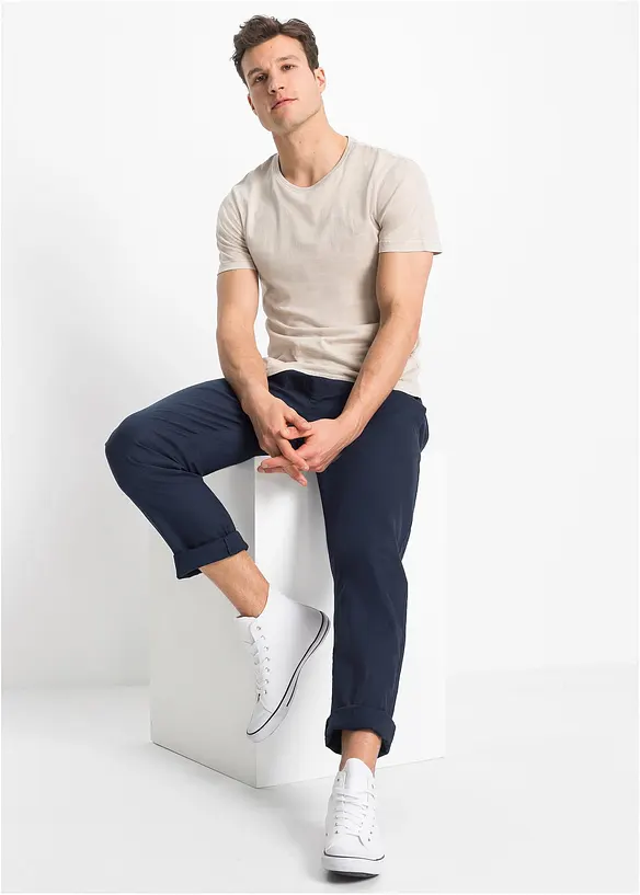 Pantalon droit taille élastiquée en lin majoritaire, Regular, bonprix