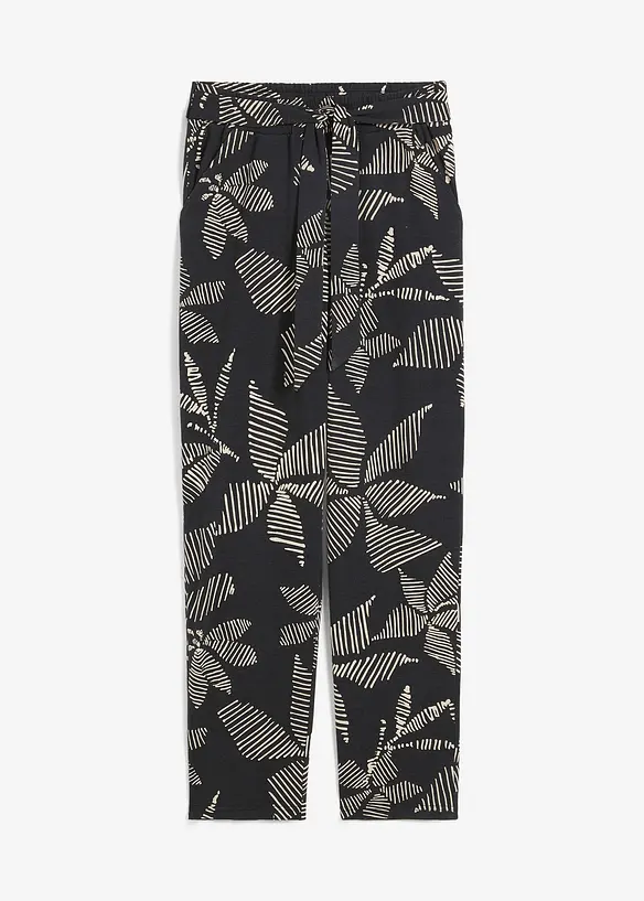 Pantalon taille élastiquée avec lien à nouer, bonprix