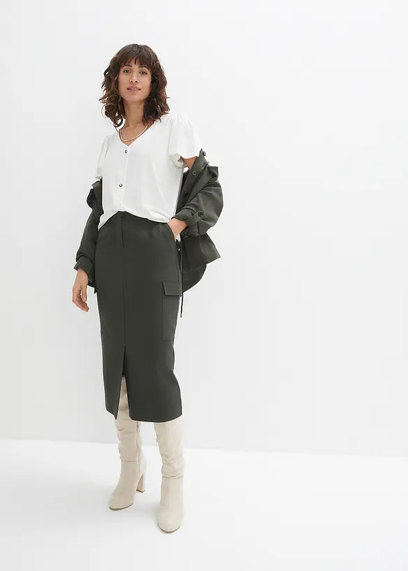 T-shirt boutonné, bonprix