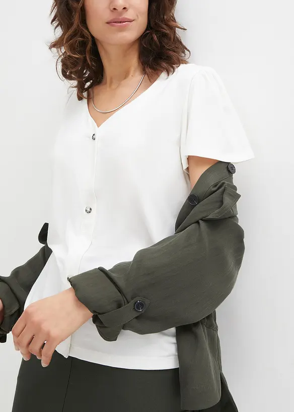 T-shirt boutonné, bonprix