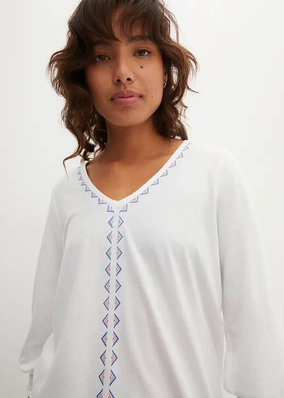 T-shirt tunique en viscose m&eacute;lang&eacute;e, bonprix