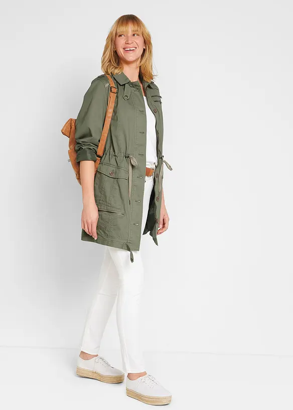 Parka en coton style utilitaire, mi-longue, bonprix