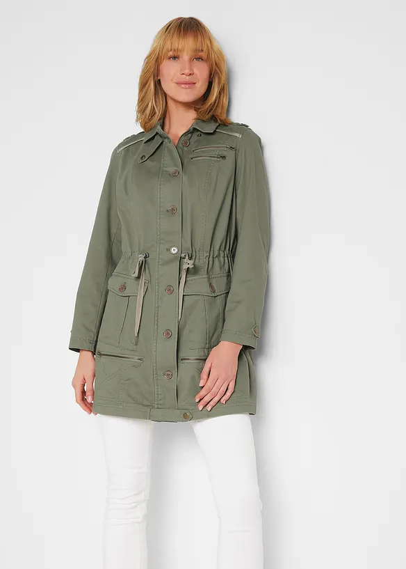 Parka en coton style utilitaire, mi-longue, bonprix