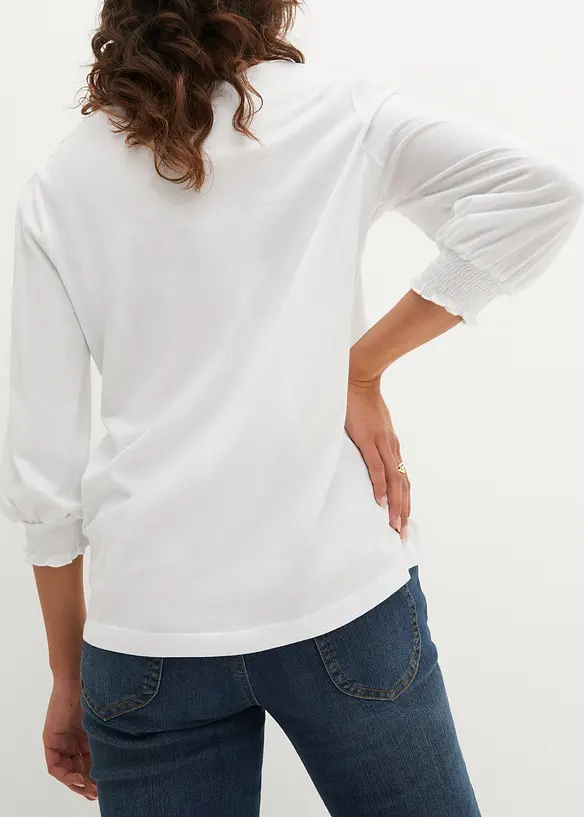 T-shirt tunique en viscose m&eacute;lang&eacute;e, bonprix