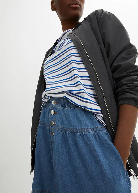 Jupe étagée en jean, bonprix