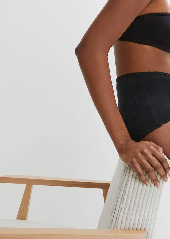 Lot de 4 slips taille haute en coton léger, bonprix