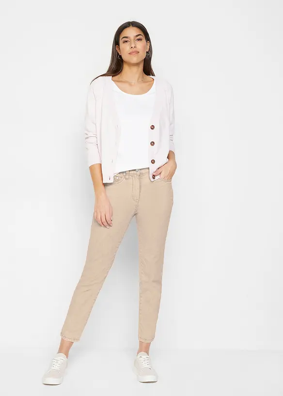 Pantalon twill raccourci look used, bonprix