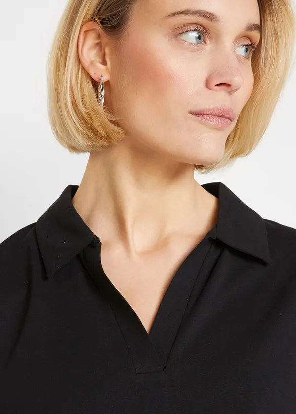 T-shirt à col polo ouvert, bonprix