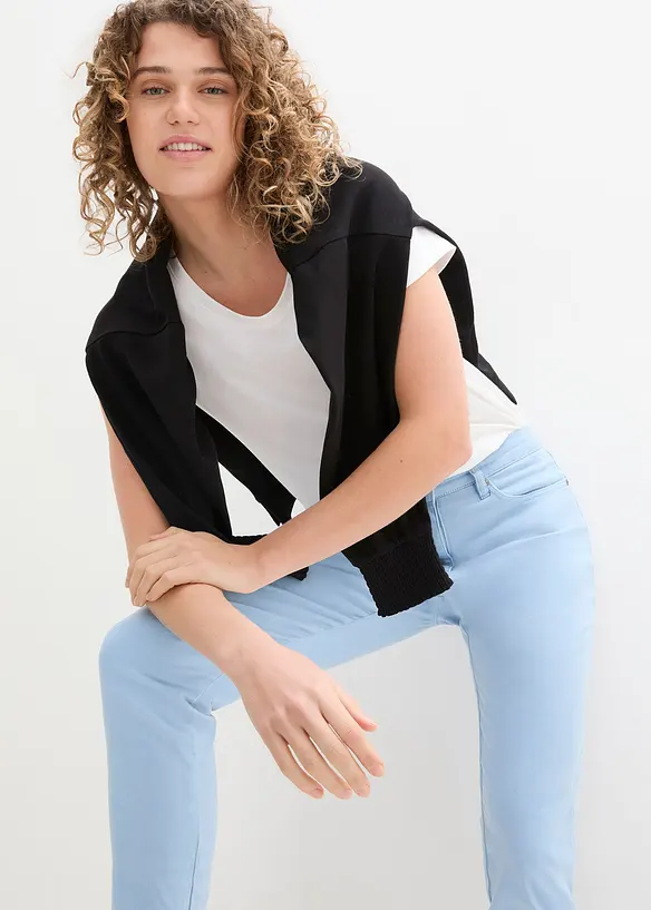 Pantalon twill raccourci look used, bonprix