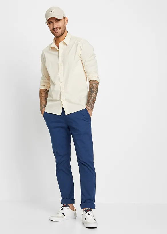 Pantalon droit taille &eacute;lastiqu&eacute;e, Slim Fit, bonprix
