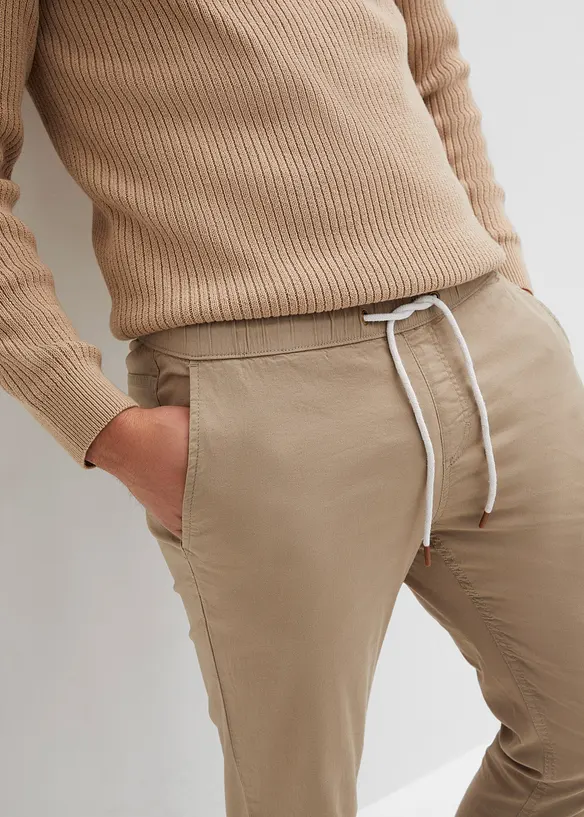 Pantalon droit taille élastiquée, Slim Fit, bonprix