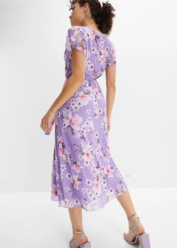 Robe midi imprim&eacute;e en mesh, bonprix