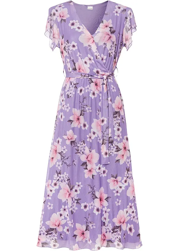 Robe midi imprim&eacute;e en mesh, bonprix